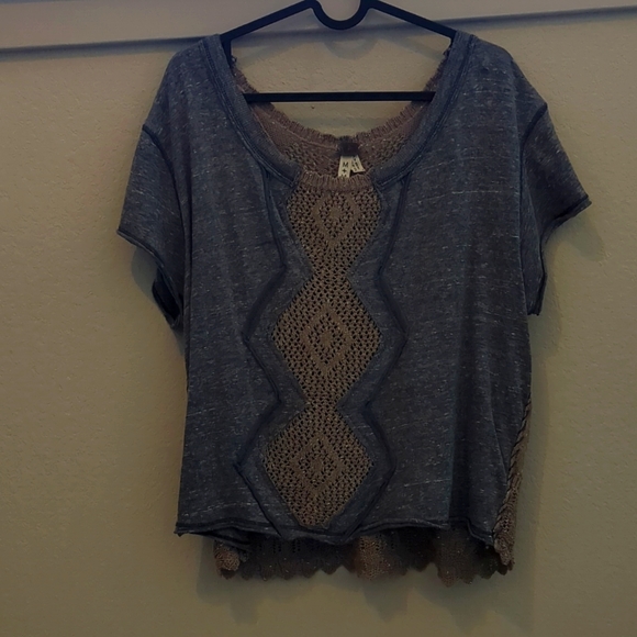 Free People Diamond Crochet Cutout T-shirt - Picture 2 of 7